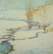 John Henry Twachtman Winter Landscape oil